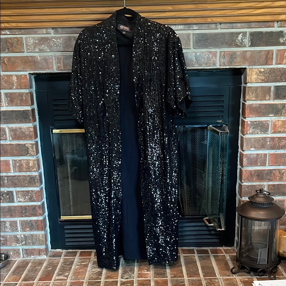 Shyanne Black Sequin Duster